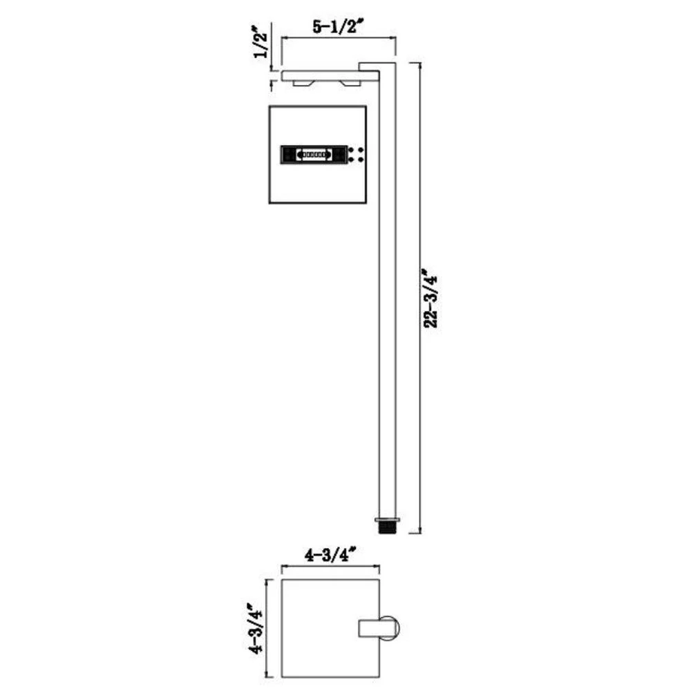 LLP002 12V 3W 3000K Warm White Integrated LED Shallow Shade Mid Century Square Top Bollard Path Light - Image 3