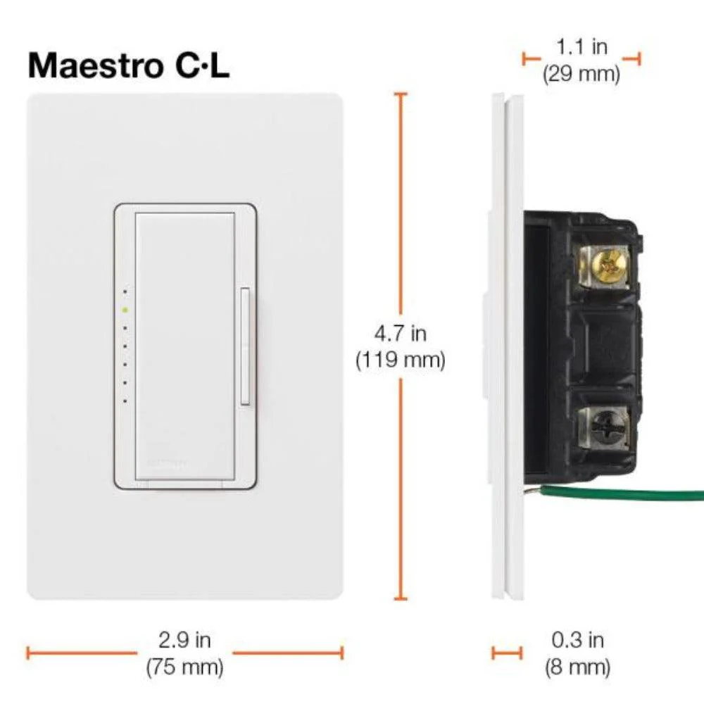 Lutron Maestro C.L Digital Dimmer Multi-Location Switch Kit, White - Image 6
