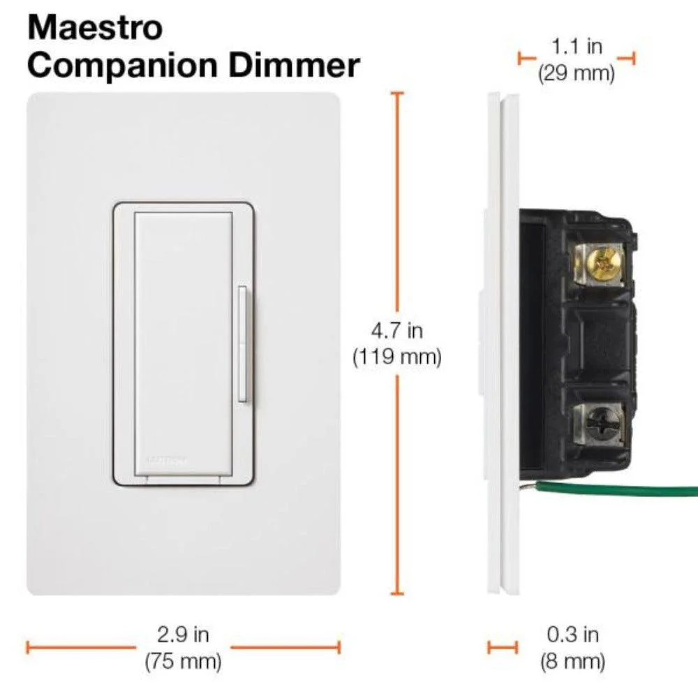 Lutron Maestro C.L Digital Dimmer Multi-Location Switch Kit, White - Image 7