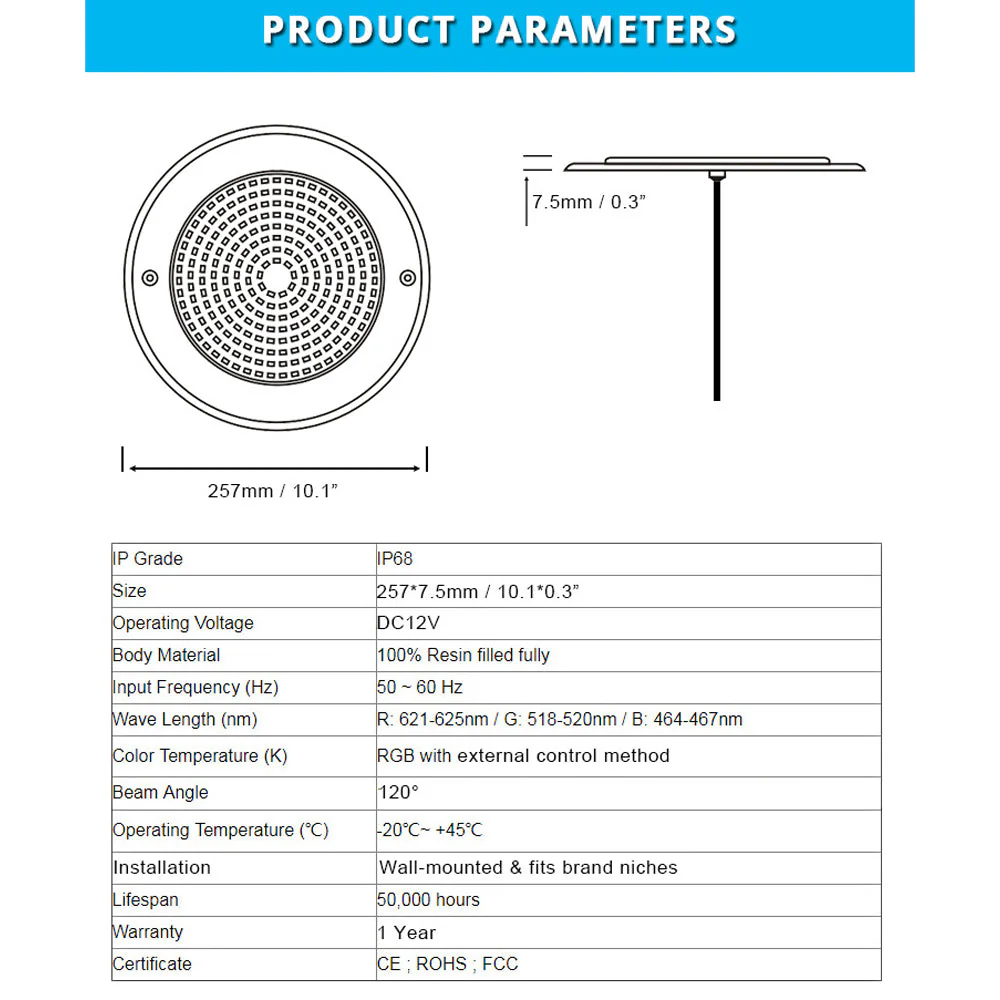 PL54 Pool and Spa RGB/RGBW Color Changing 12V Stainless Steel Low Voltage Light IP68 - Image 13