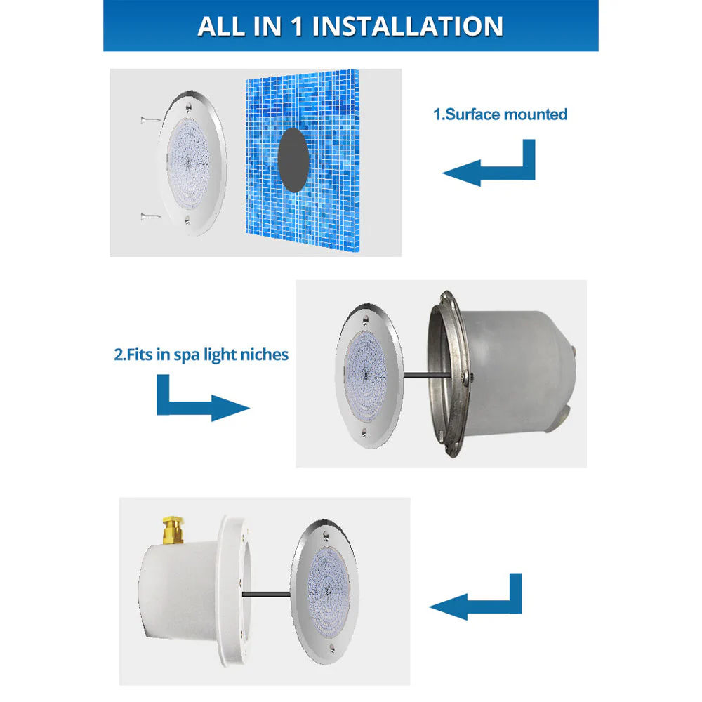 PL54 Pool and Spa RGB/RGBW Color Changing 12V Stainless Steel Low Voltage Light IP68 - Image 14