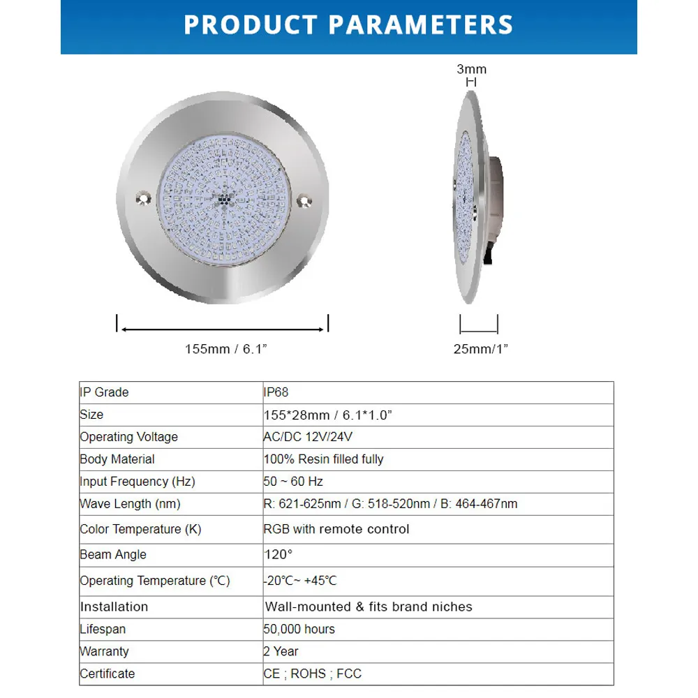 PL54 Pool and Spa RGB/RGBW Color Changing 12V Stainless Steel Low Voltage Light IP68 - Image 19