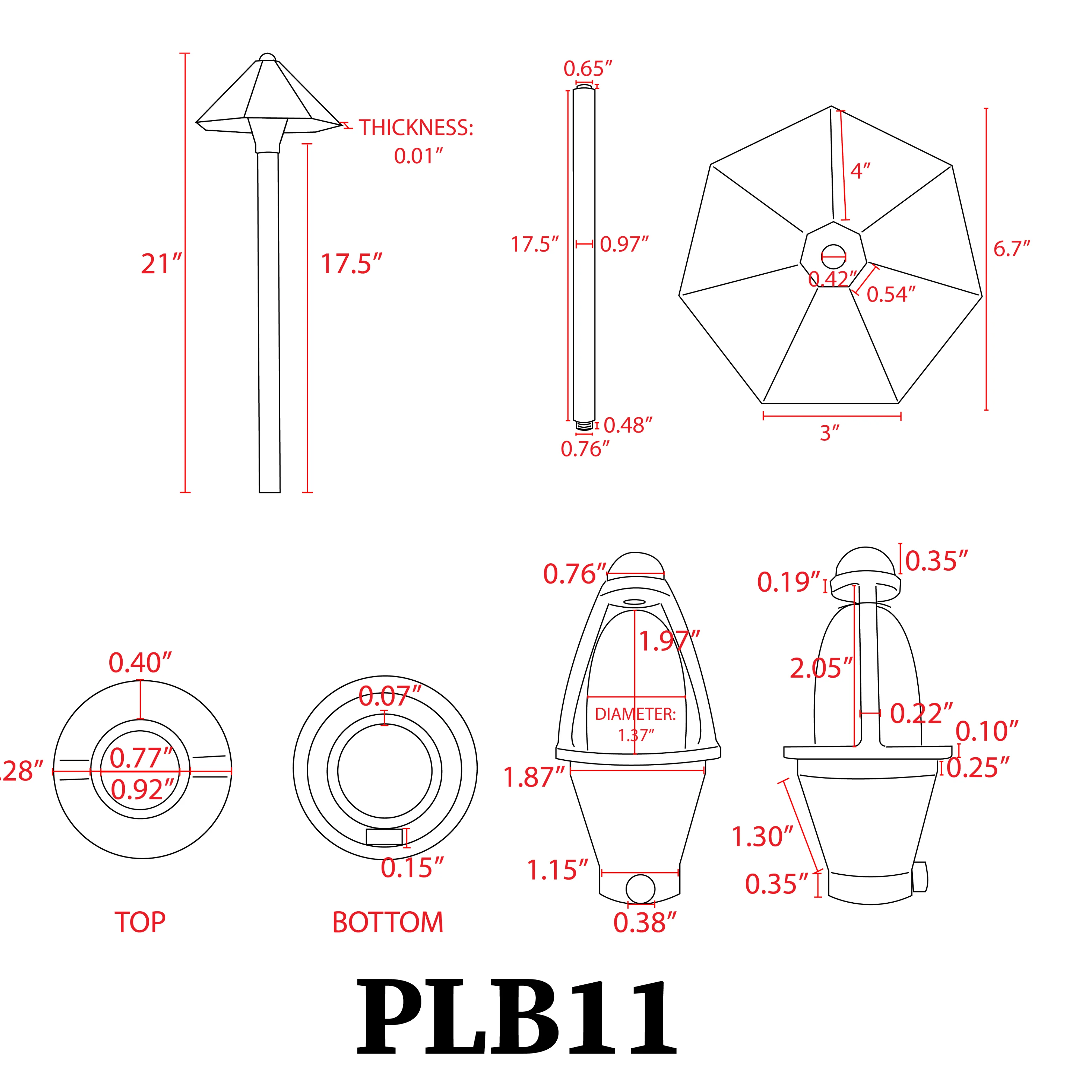 PLB11 Brass LED 12V Low Voltage Pathway Outdoor Lighting Landscape Fixture - Image 8