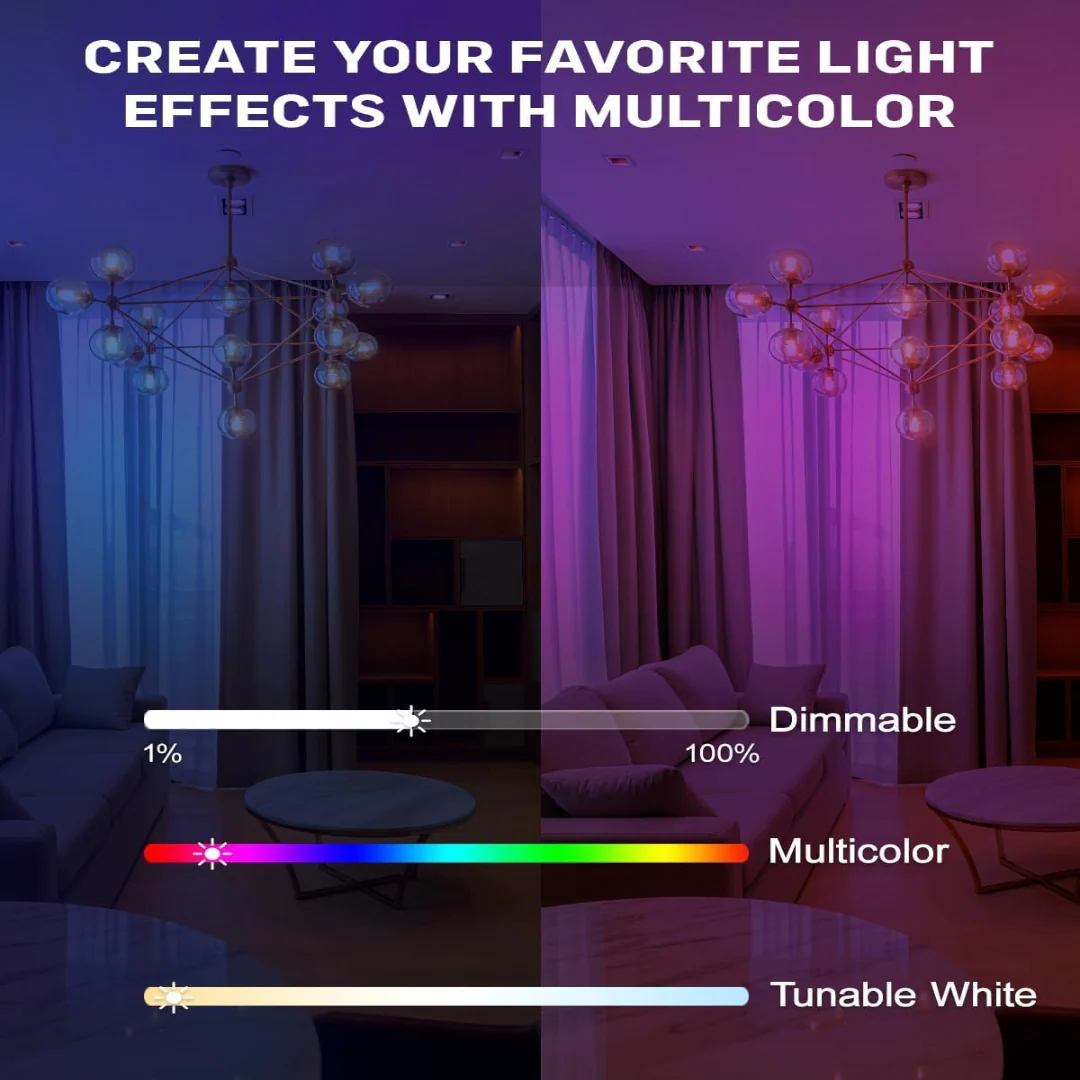 RGBCW G9 3W Smart WI-FI and Voice Control 120V Line Voltage LED Light Bulb 2 and 4 Pack, Energy Saving RGBCW Color Changing 2700K-6500K 120V Outdoor LED Bulb Compatible with Alexa and Google Assistant - Image 4