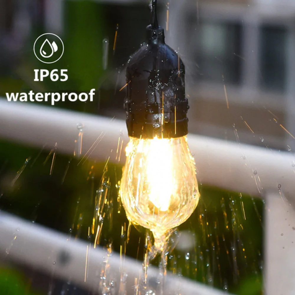 SL101 LED Low Voltage Bistro String Lights 40 FT Outdoor Weatherproof 12V Edison Bulbs with 100W DC Transformer and 55ft Hanging Kit Package Deal - Image 12