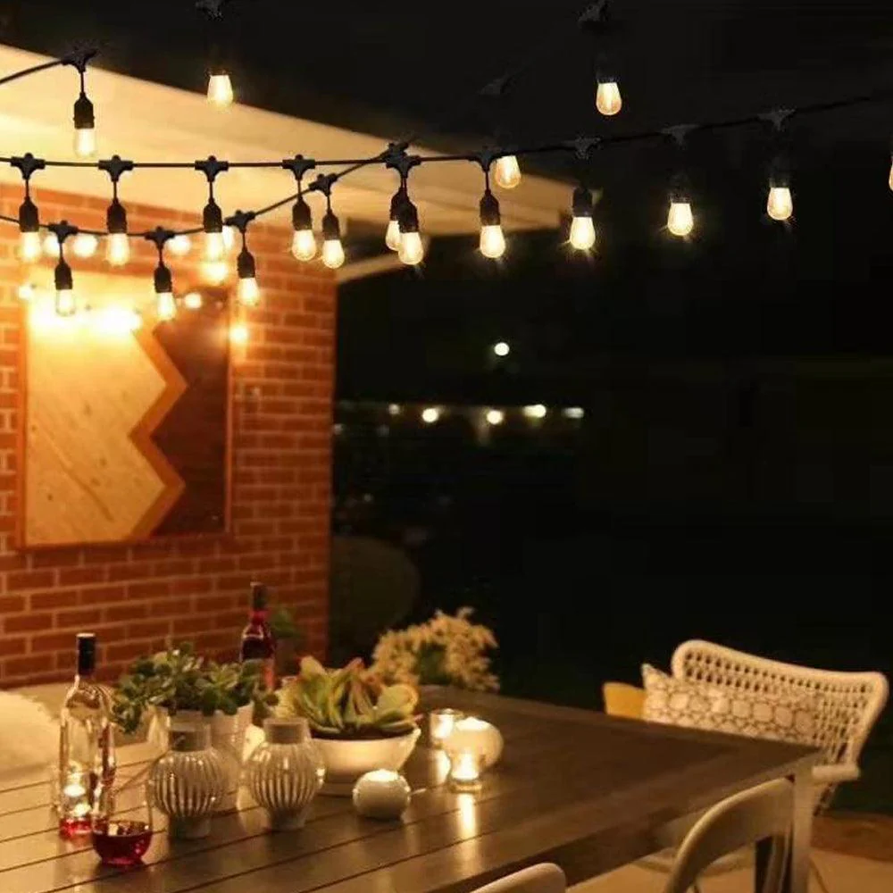 SL101 LED Low Voltage Bistro String Lights 40 FT Outdoor Weatherproof 12V Edison Bulbs with 100W DC Transformer and 55ft Hanging Kit Package Deal - Image 19
