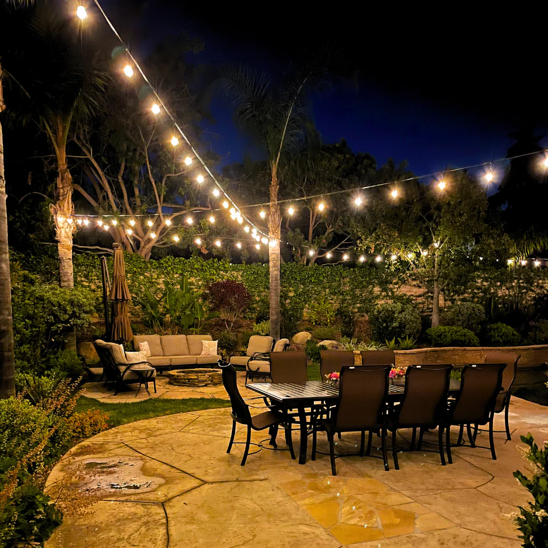SL103 2800K Warm White LED Low Voltage Bistro String Lights 50 FT Outdoor Weatherproof 10pcs Connect Anywhere 12V Edison Bulbs - Image 5