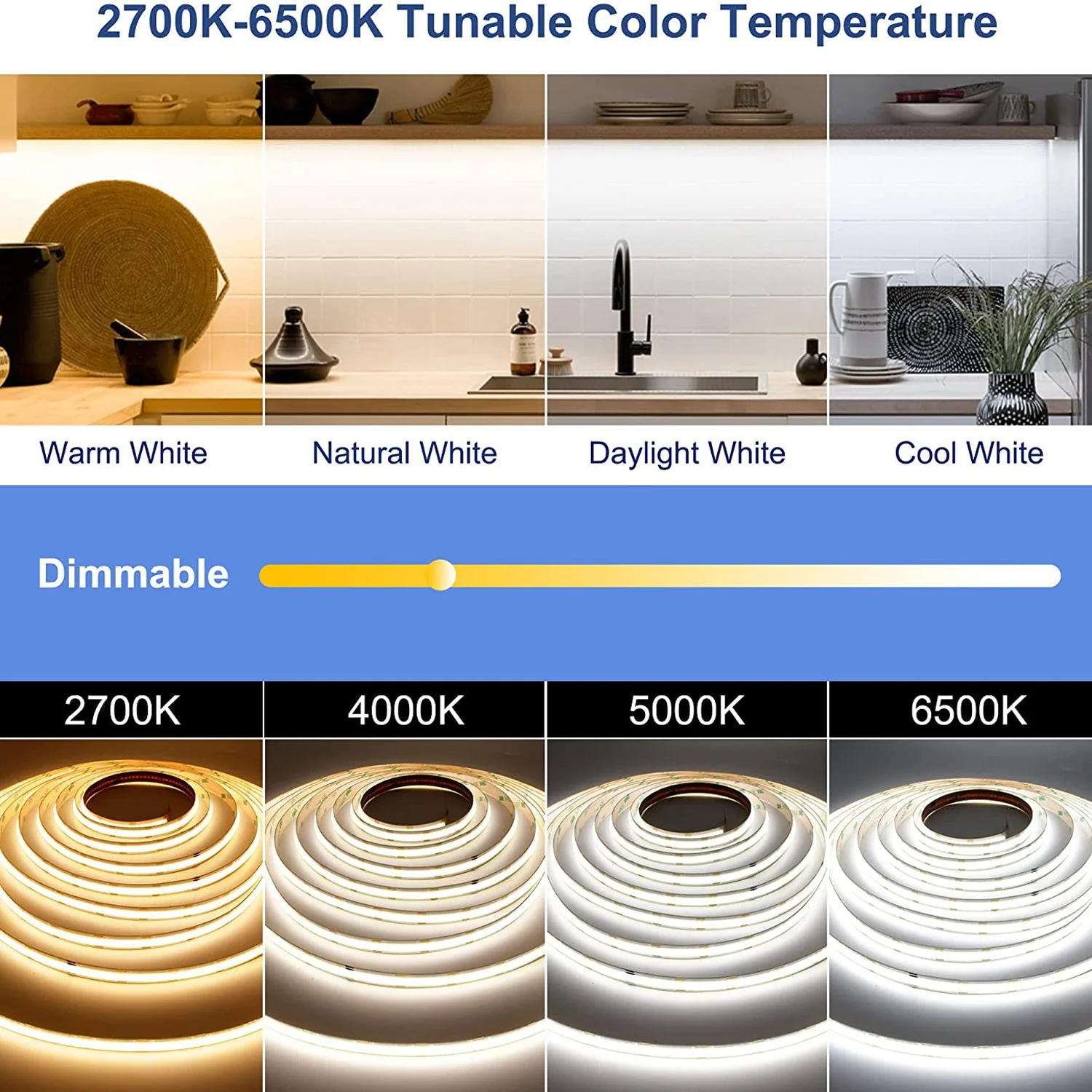 SLD07 Dotless Linear LED Tunable CCT (2700K-6500K) 4.5W/ft for 10mm COB Strip Lights Low Voltage DC24V Tape Light - Image 6