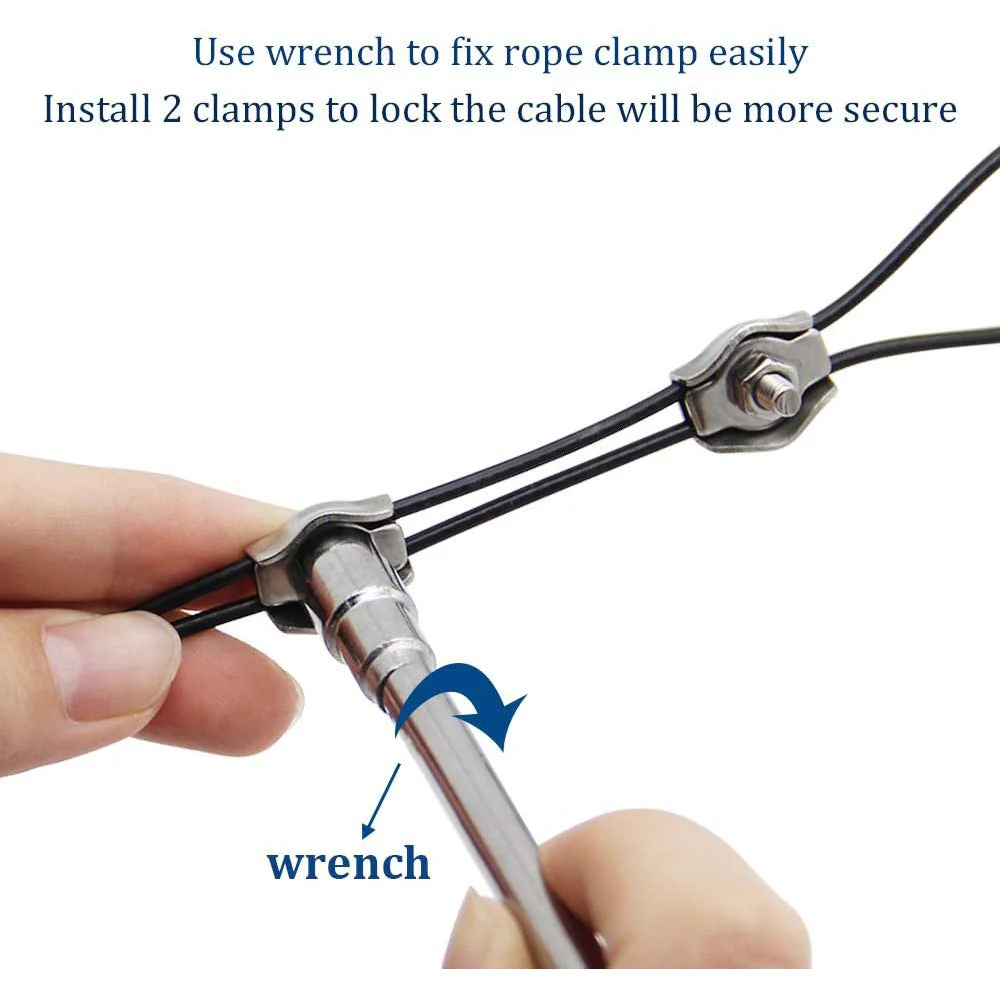 SLGC02 String Light Hanging Cable Kit 165 FT, Nylon Coated 304 Stainless Steel Guide Wire and Accessories for Outdoor Bistro String Lights - Image 5