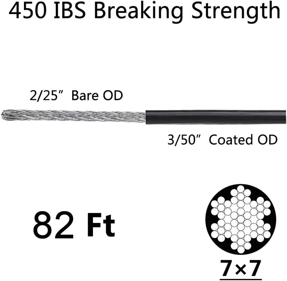 SLGC02 String Light Hanging Cable Kit 165 FT, Nylon Coated 304 Stainless Steel Guide Wire and Accessories for Outdoor Bistro String Lights - Image 7