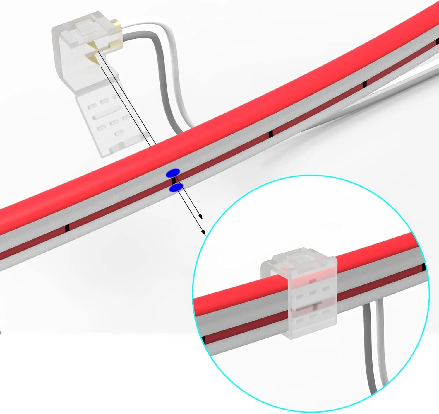 SLN 8 Pack Solderless Strip to Wire Connectors for Single Color LED 12V DC Strip Light Neon - Image 5