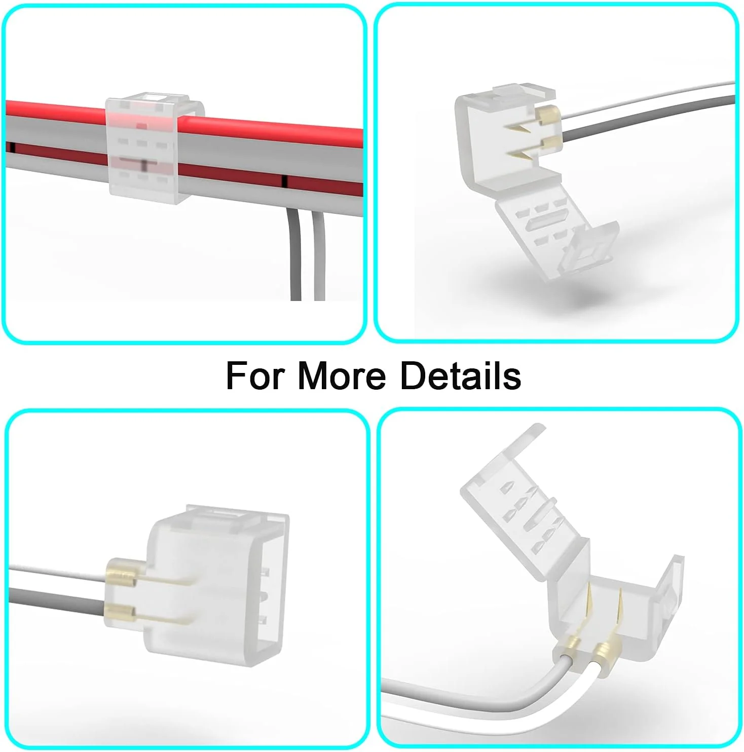 SLN 8 Pack Solderless Strip to Wire Connectors for Single Color LED 12V DC Strip Light Neon - Image 7