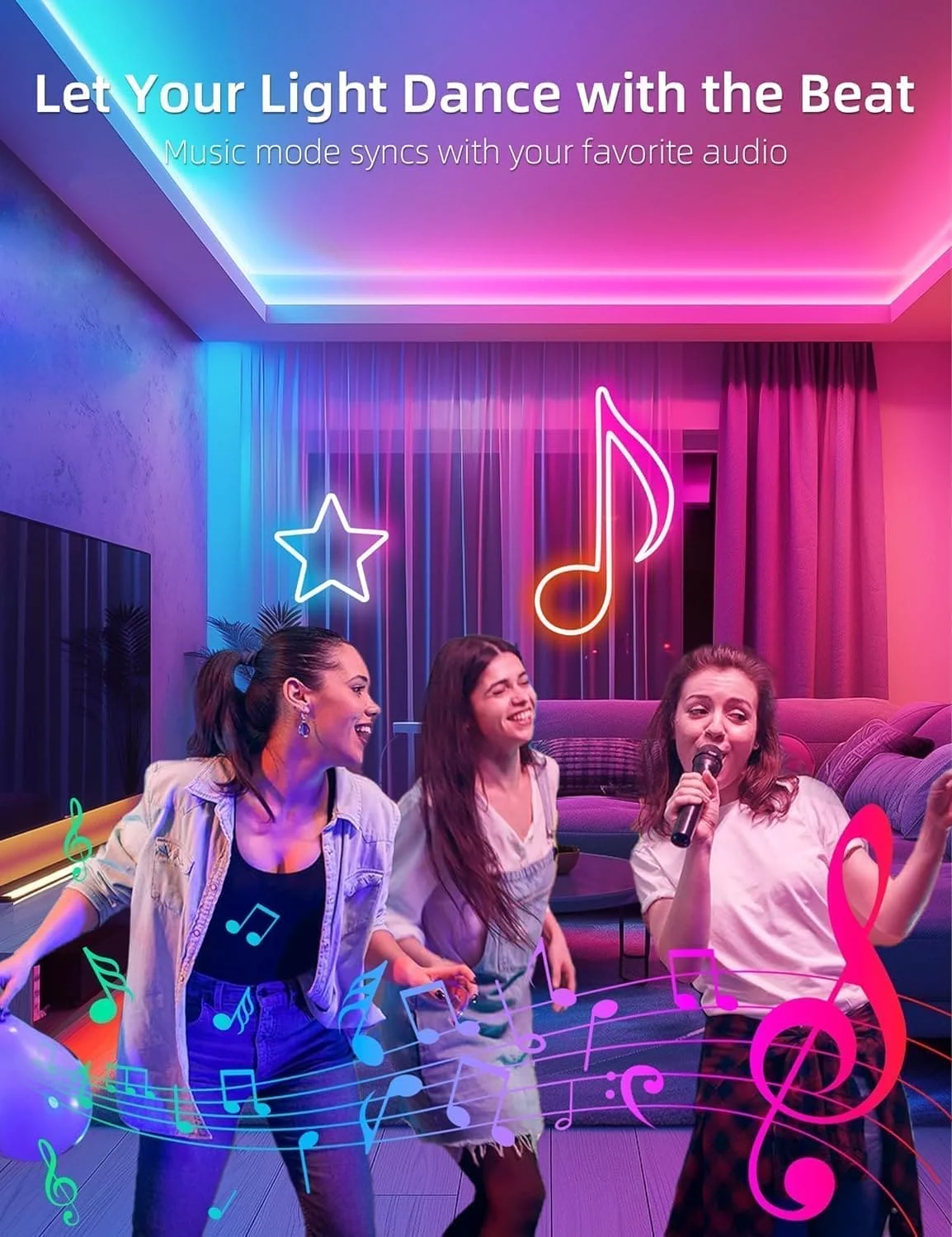 SLNR01 Dotless COB 2.2W/ft 6mmx12mm Smart Bluetooth RGB Neon LED Strip Light DC12V 36W IP65 Outdoor Rated Dimmable Low Voltage Silicone Rope Light with Mounting Clips and Screws - Image 6