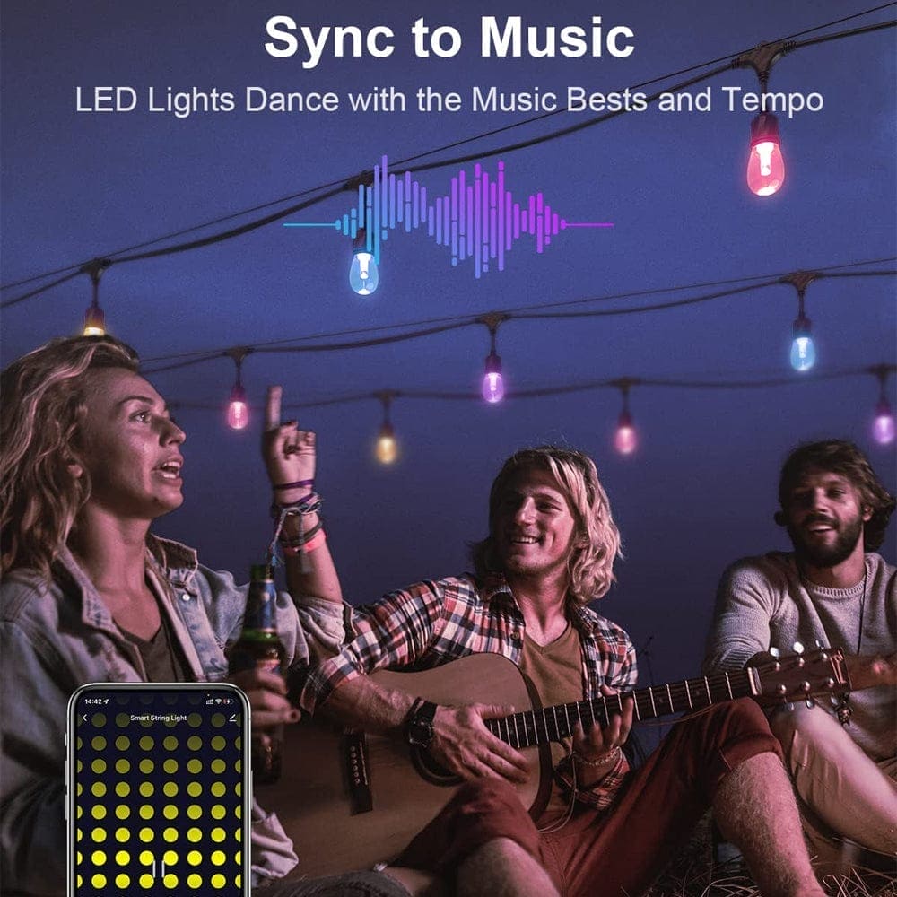 SLR100 LED RGBCWIC Smart Bistro String Lights Color Changing Outdoor Weatherproof 12V Edison Bulbs - Image 8
