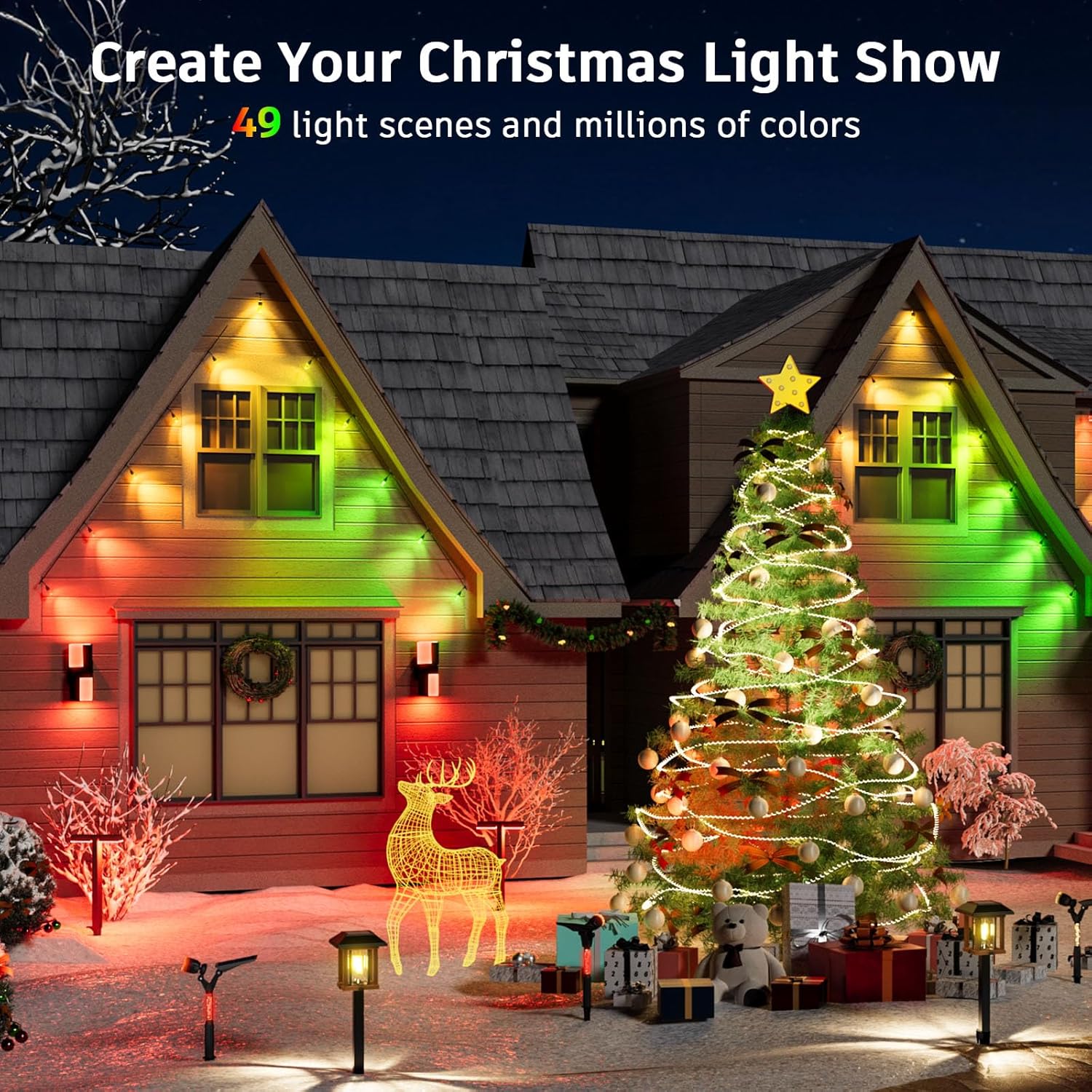 SLR103 LED RGBWIC Smart Bistro Acrylic String Lights Color Changing Outdoor Weatherproof 24V Edison Bulbs - Image 10