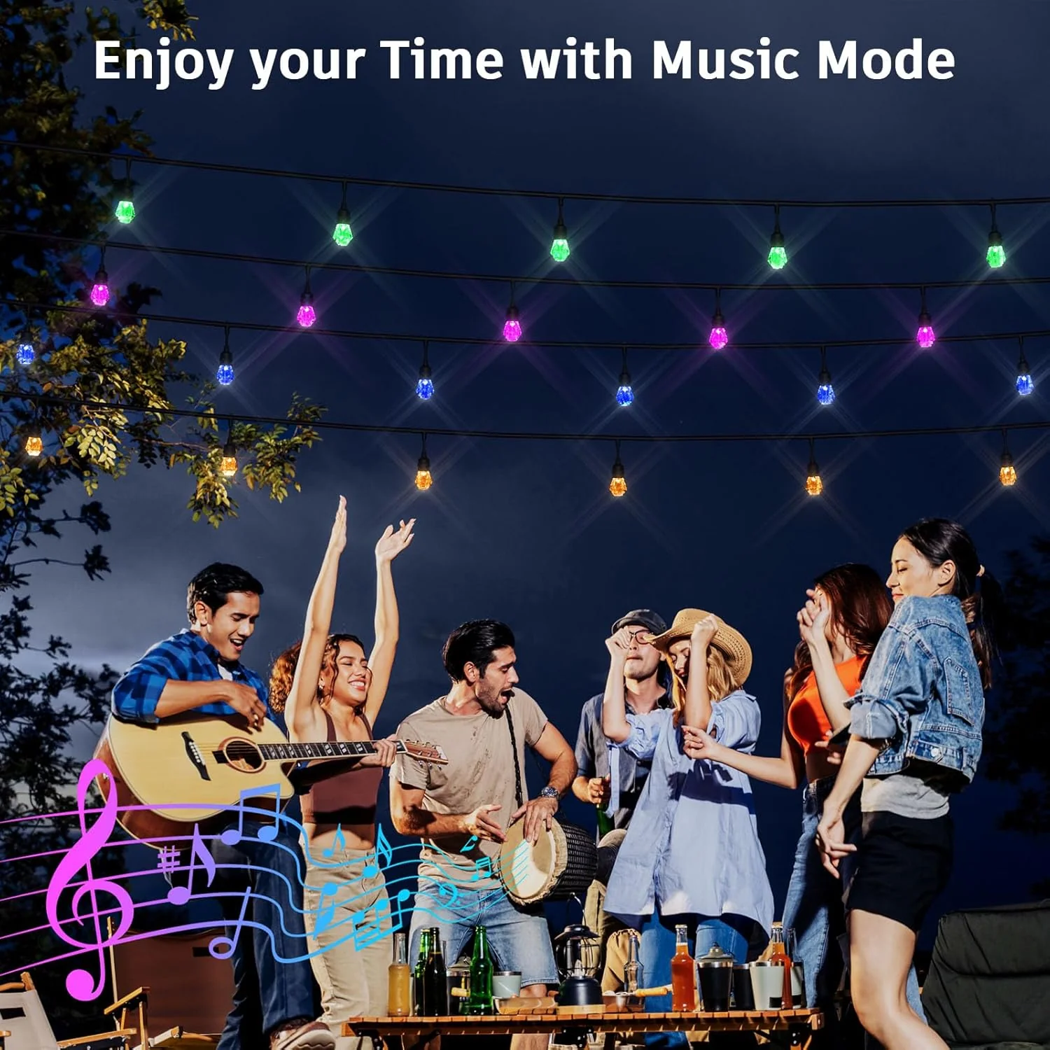 SLR103 LED RGBWIC Smart Bistro Acrylic String Lights Color Changing Outdoor Weatherproof 24V Edison Bulbs - Image 7