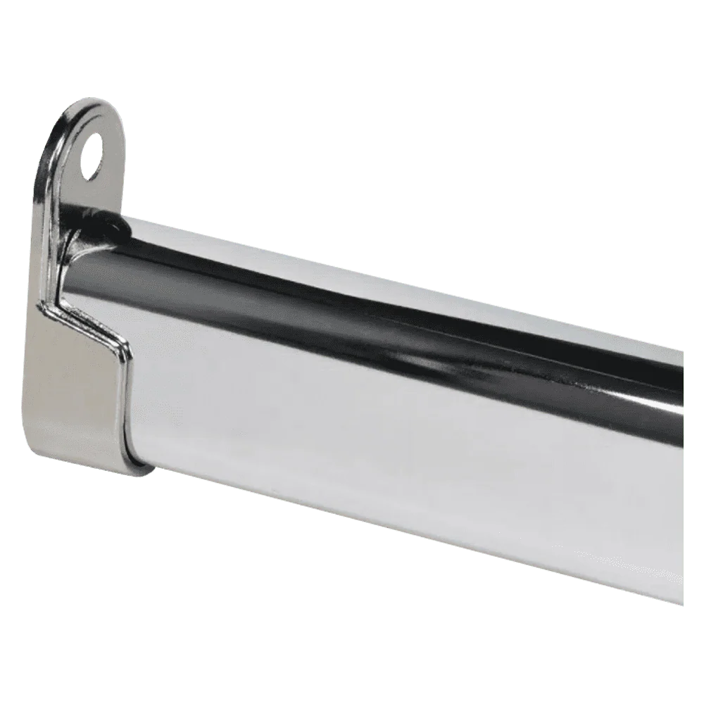 SM08 Oval Wardrobe Rail End Brackets Steel Closet Rod Socket Holder Pair - Image 3
