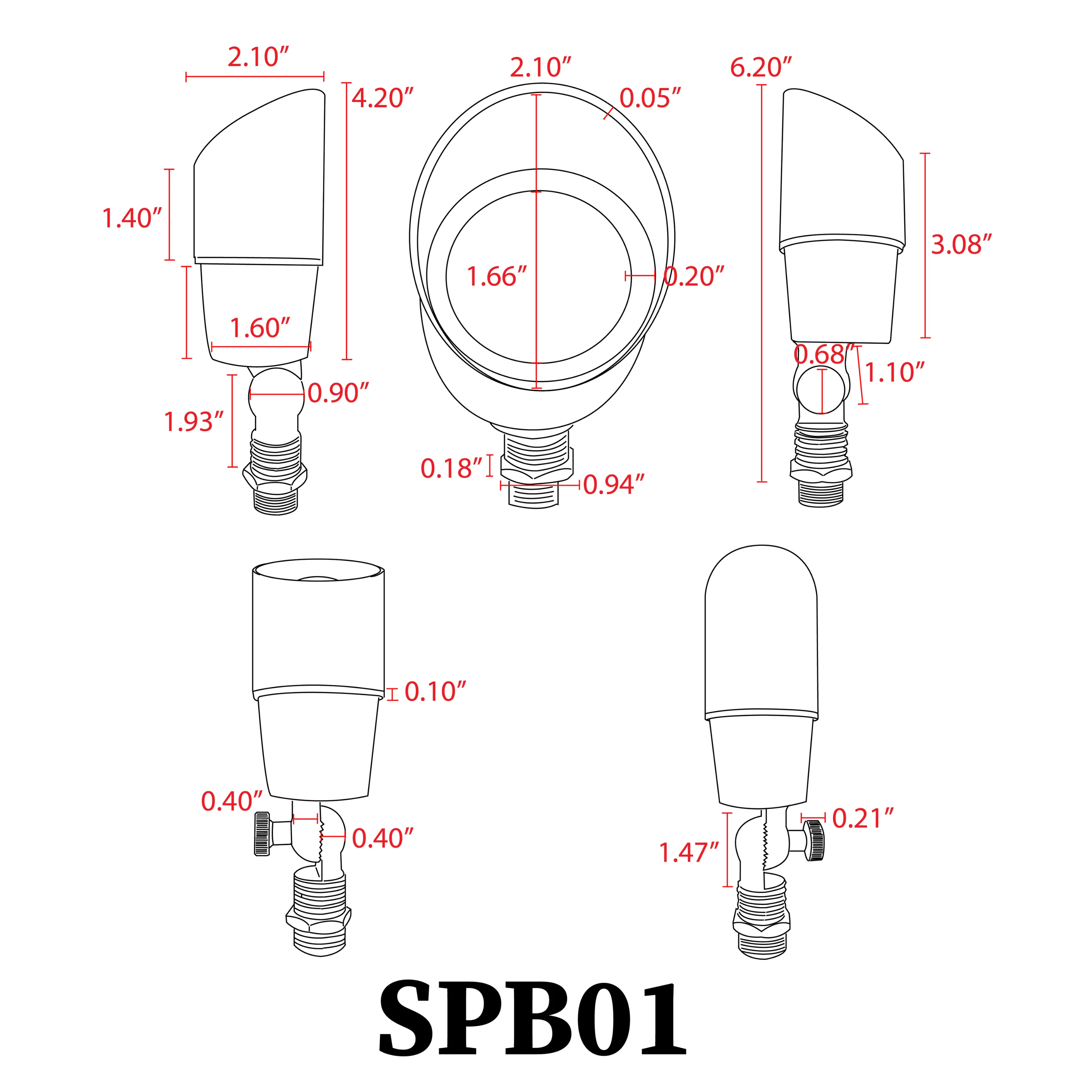 SPB01 12V Low Voltage Directional Brass Spotlight Outdoor Landscape Lighting - Image 14