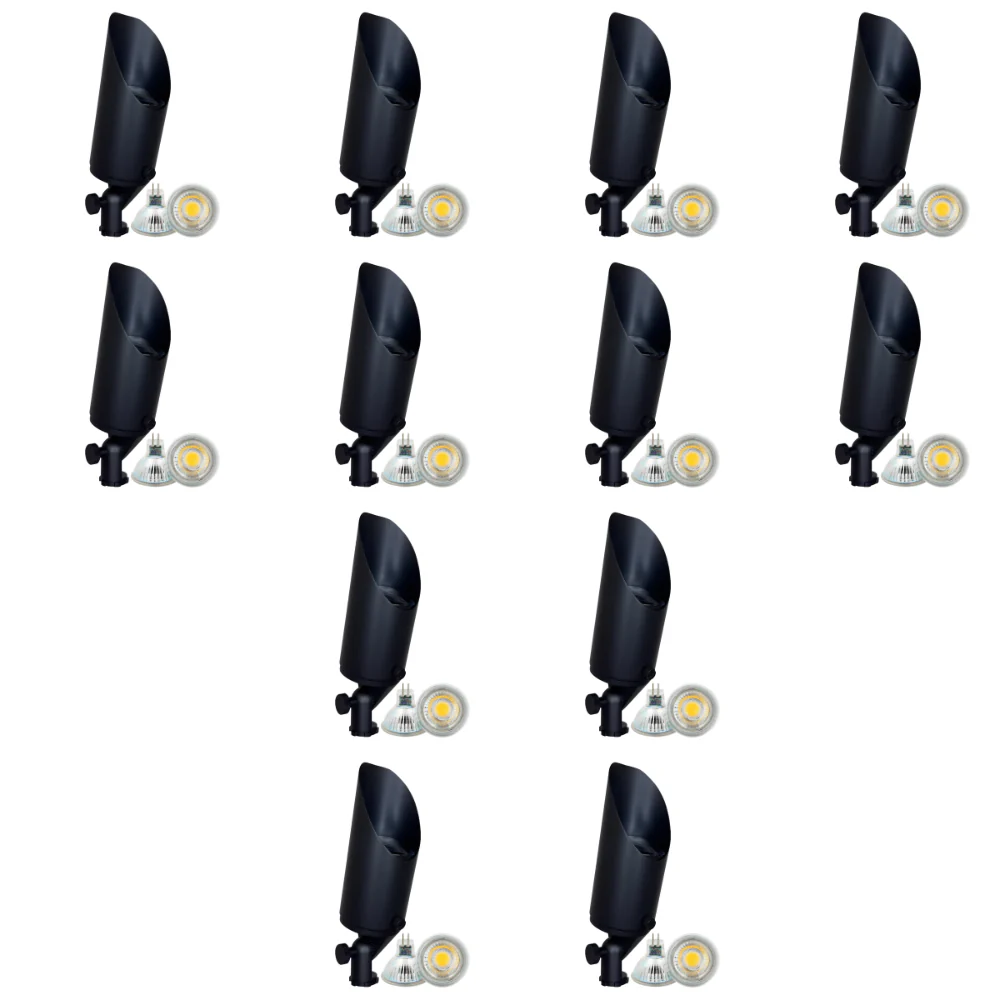 SPB04 4x/8x/12x Package Adjustable 12V Low Voltage LED Bullet Landscape Brass Spotlight Outdoor Lighting with 3W 3000K Bulb - Image 10