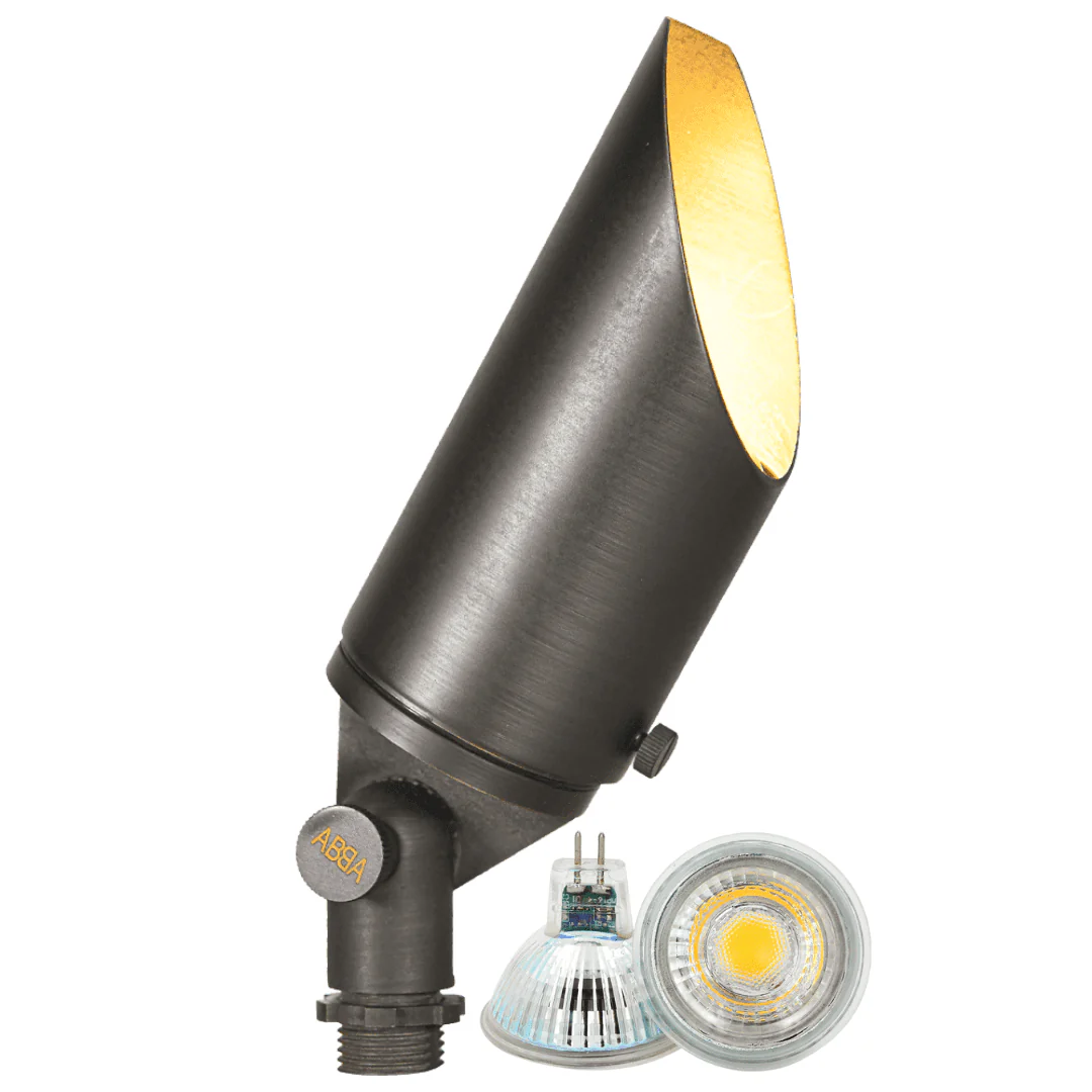 SPB04 4x/8x/12x Package Adjustable 12V Low Voltage LED Bullet Landscape Brass Spotlight Outdoor Lighting with 3W 3000K Bulb - Image 11