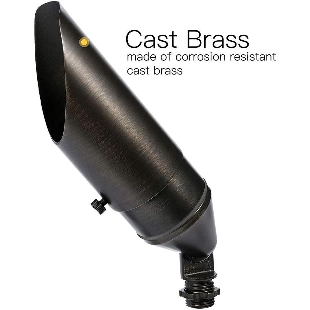 SPB04 4x/8x/12x Package Adjustable 12V Low Voltage LED Bullet Landscape Brass Spotlight Outdoor Lighting with 3W 3000K Bulb - Image 18