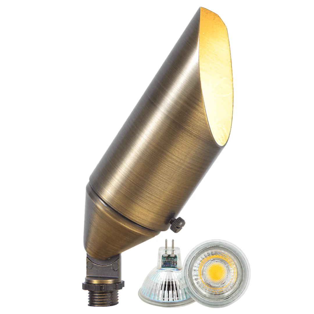 SPB04 4x/8x/12x Package Adjustable 12V Low Voltage LED Bullet Landscape Brass Spotlight Outdoor Lighting with 3W 3000K Bulb - Image 4