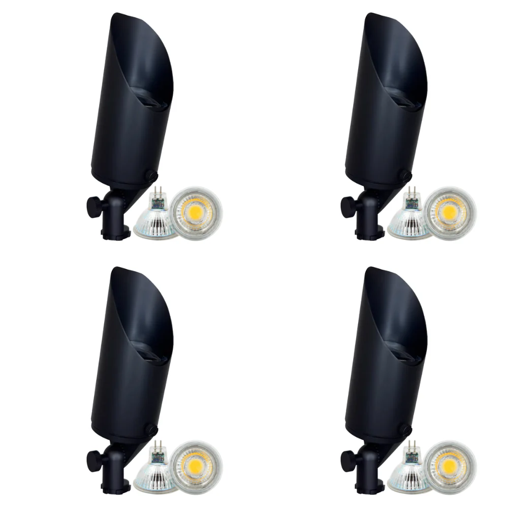 SPB04 4x/8x/12x Package Adjustable 12V Low Voltage LED Bullet Landscape Brass Spotlight Outdoor Lighting with 3W 3000K Bulb - Image 8