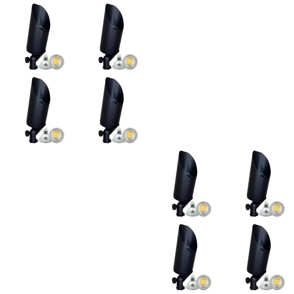 SPB04 4x/8x/12x Package Adjustable 12V Low Voltage LED Bullet Landscape Brass Spotlight Outdoor Lighting with 3W 3000K Bulb - Image 9
