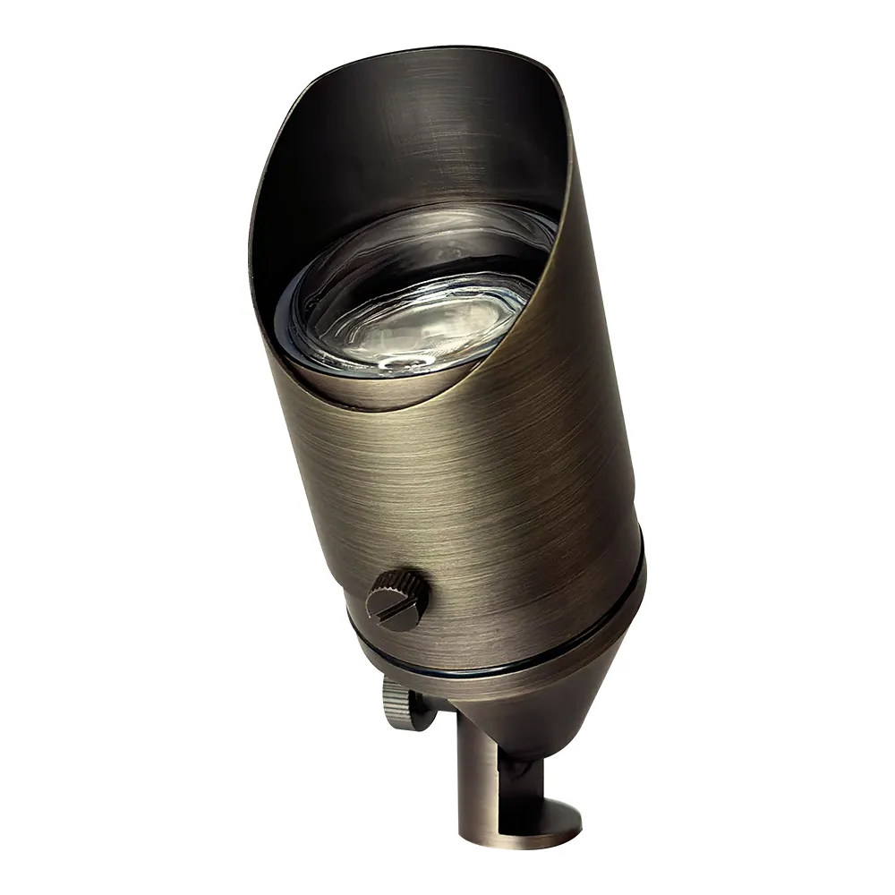 SPB05 4x/8x/12x Package LED Landscape 12V Low Voltage Brass Spotlight Adjustable Hood Outdoor Lighting with 3W 3000K Bulb - Image 10