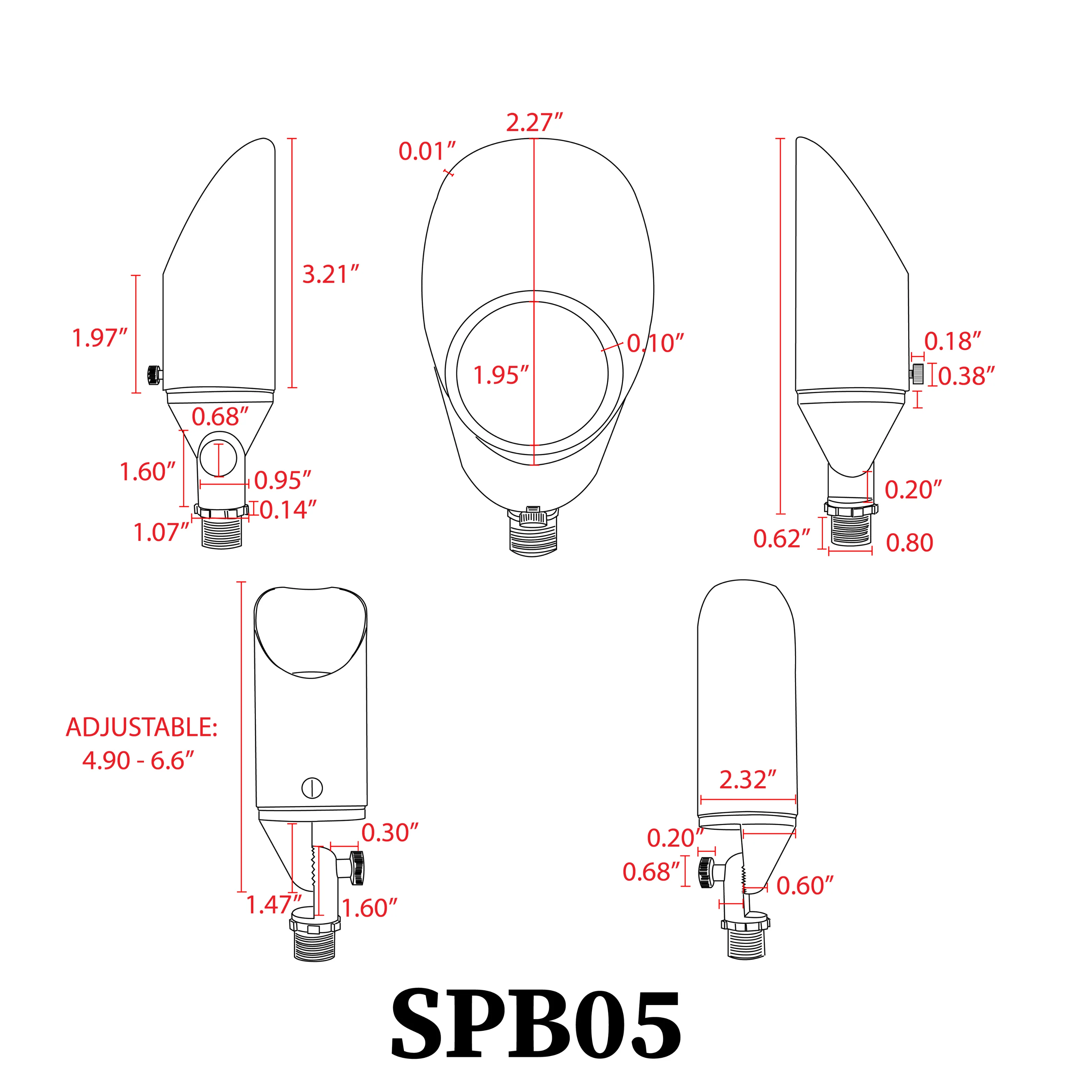 SPB05 4x/8x/12x Package LED Landscape 12V Low Voltage Brass Spotlight Adjustable Hood Outdoor Lighting with 3W 3000K Bulb - Image 17