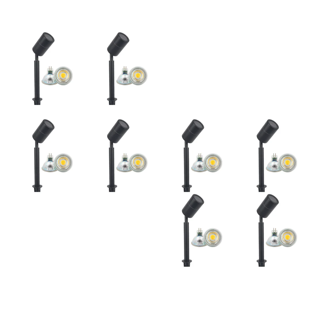 SPS02 4x/8x/12x Package 12V Low Voltage LED Stainless Steel Spotlight Adjustable Up Lighting Fixtures with 3W 3000K Bulb - Image 7