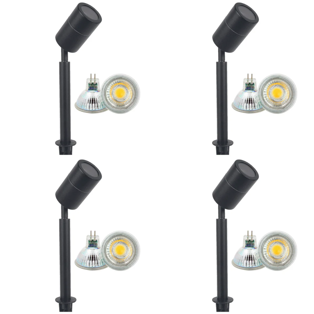 SPS02 4x/8x/12x Package 12V Low Voltage LED Stainless Steel Spotlight Adjustable Up Lighting Fixtures with 3W 3000K Bulb - Image 8