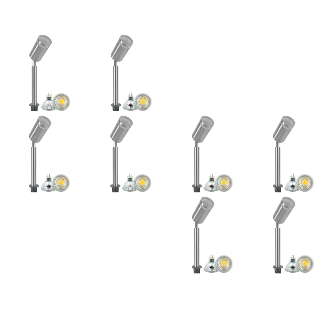 SPS03 4x/8x/12x Package LED Stainless Steel 12V Low Voltage Outdoor Spotlight Adjustable Up Lighting Fixtures with 3W 3000K Bulb - Image 7