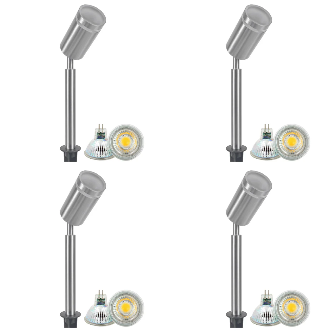 SPS03 4x/8x/12x Package LED Stainless Steel 12V Low Voltage Outdoor Spotlight Adjustable Up Lighting Fixtures with 3W 3000K Bulb - Image 8