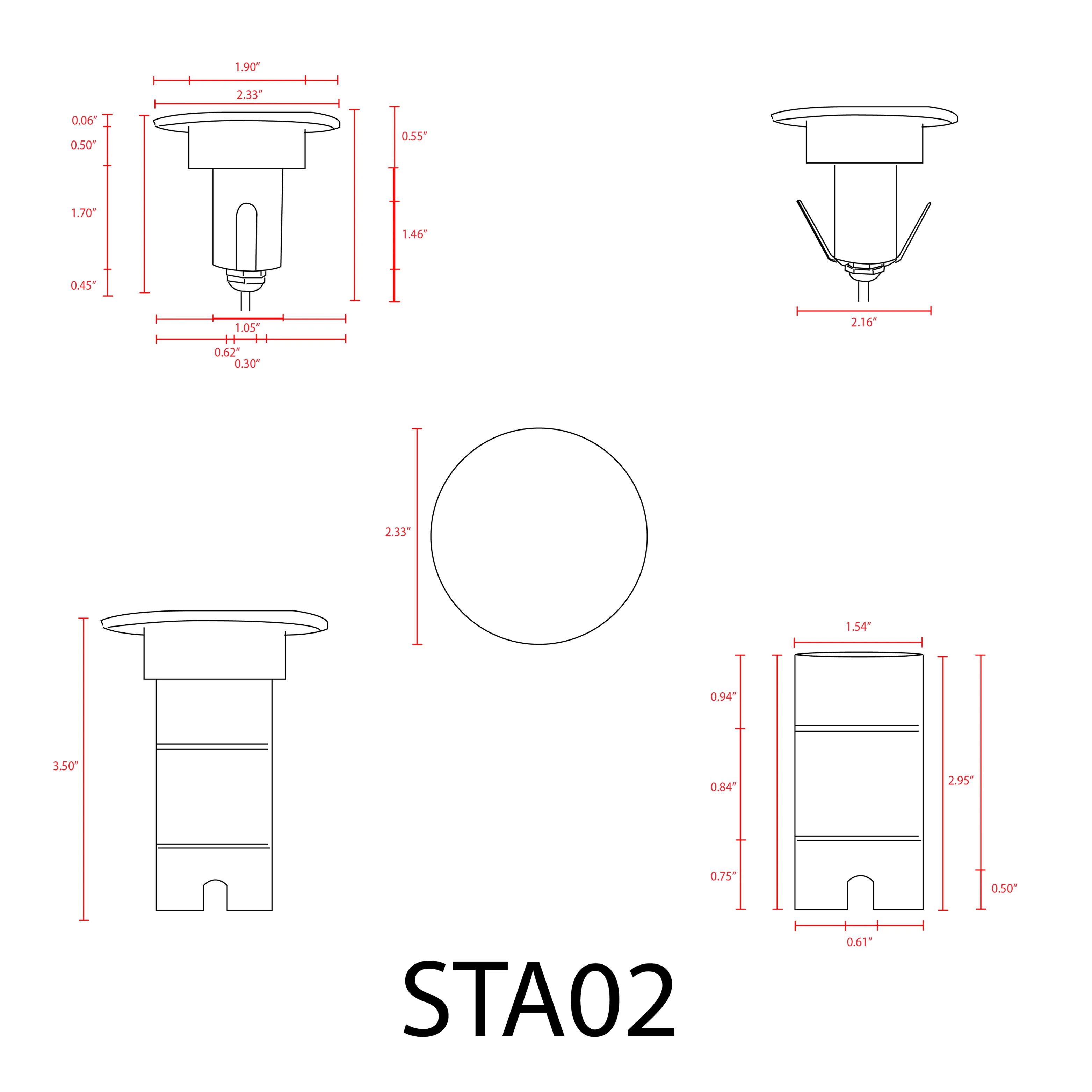 STA02 12V Low Voltage 3W 3000K Warm White Integrated LED Round Aluminum Brick Paver Light Outdoor Step Light - Image 8