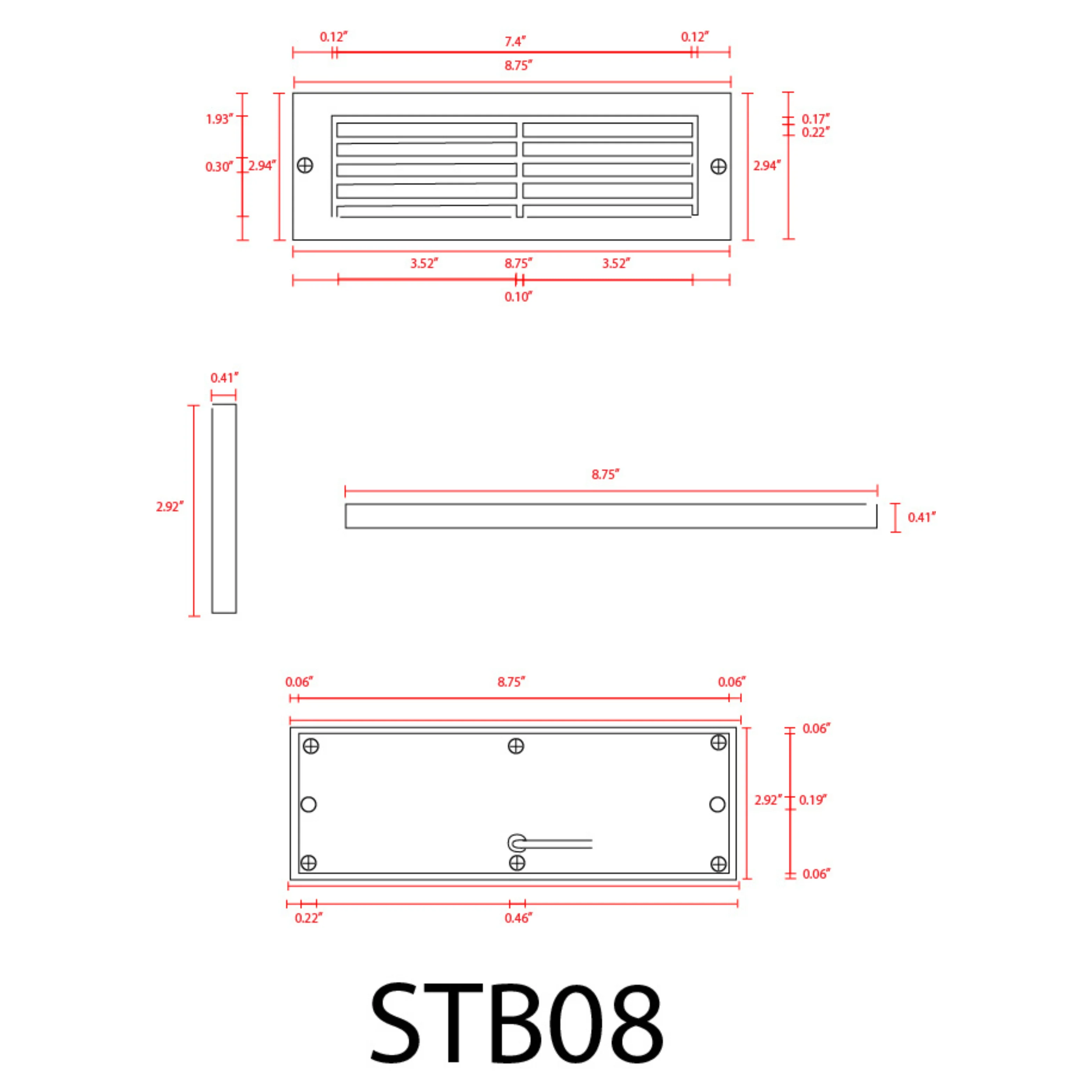 STB08 Cast Brass 12V Low Voltage 4W LED Indoor Outdoor Horizontal Step Light Lighting - Image 11