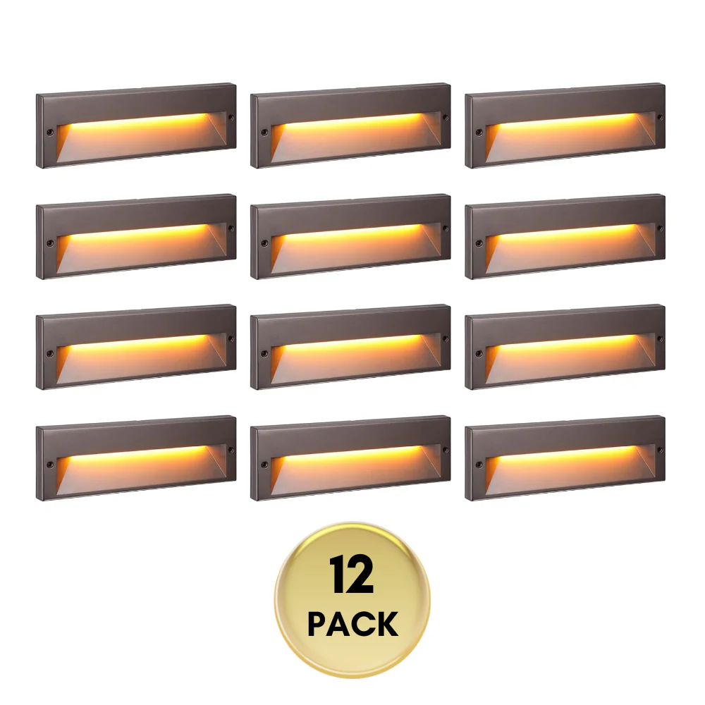 STLA10 6-Pack 6W Low Voltage 10.6" LED Outdoor Step Lights, 12V-24V 5CCT 1800K/2700K/3000K/4000K/.Integrated LED Aluminum Deck Lights Landscape Lights - Image 3