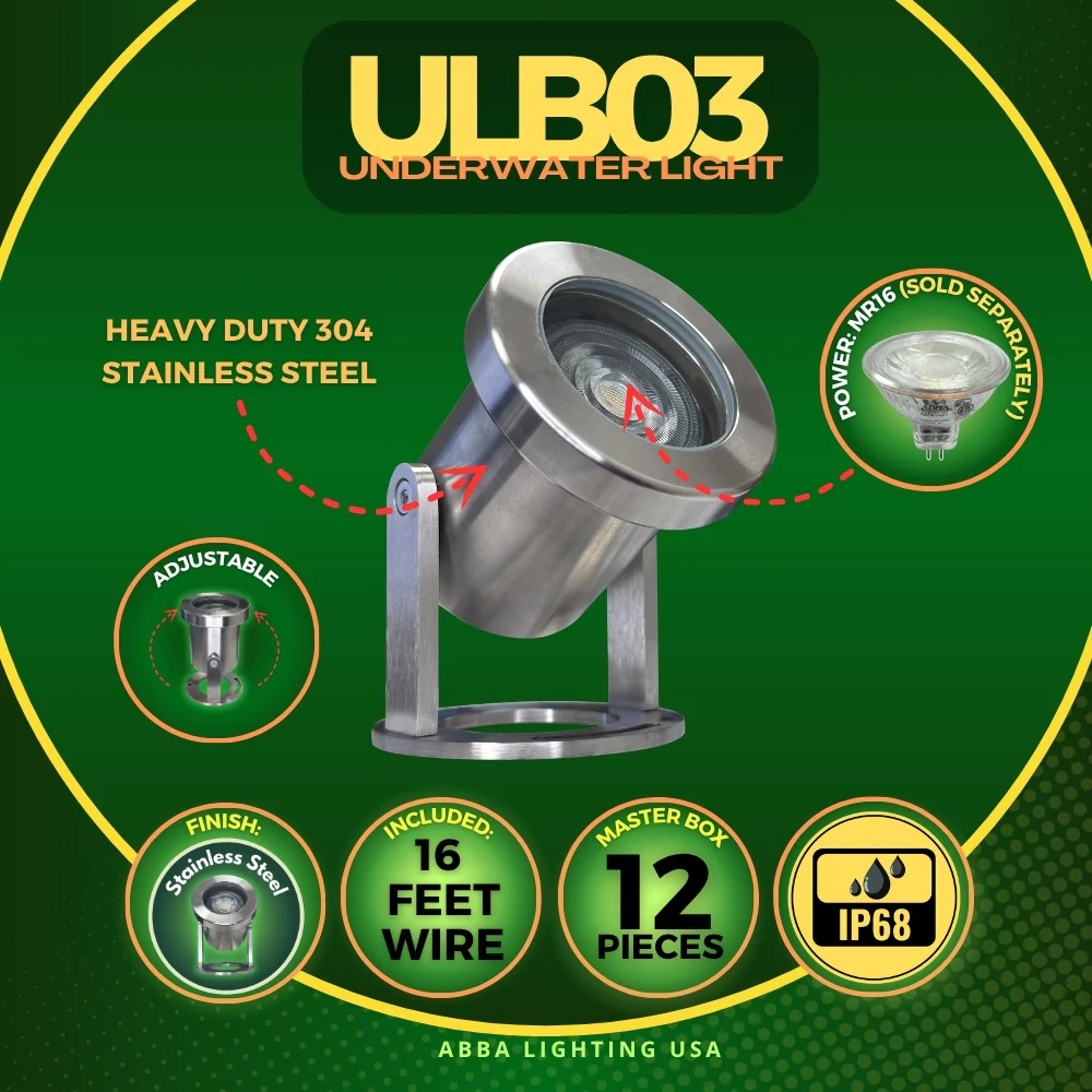 ULB03 12V Low Voltage Stainless Steel Underwater Landscape LED Fountain Light Pond Lighting IP68 - Image 15