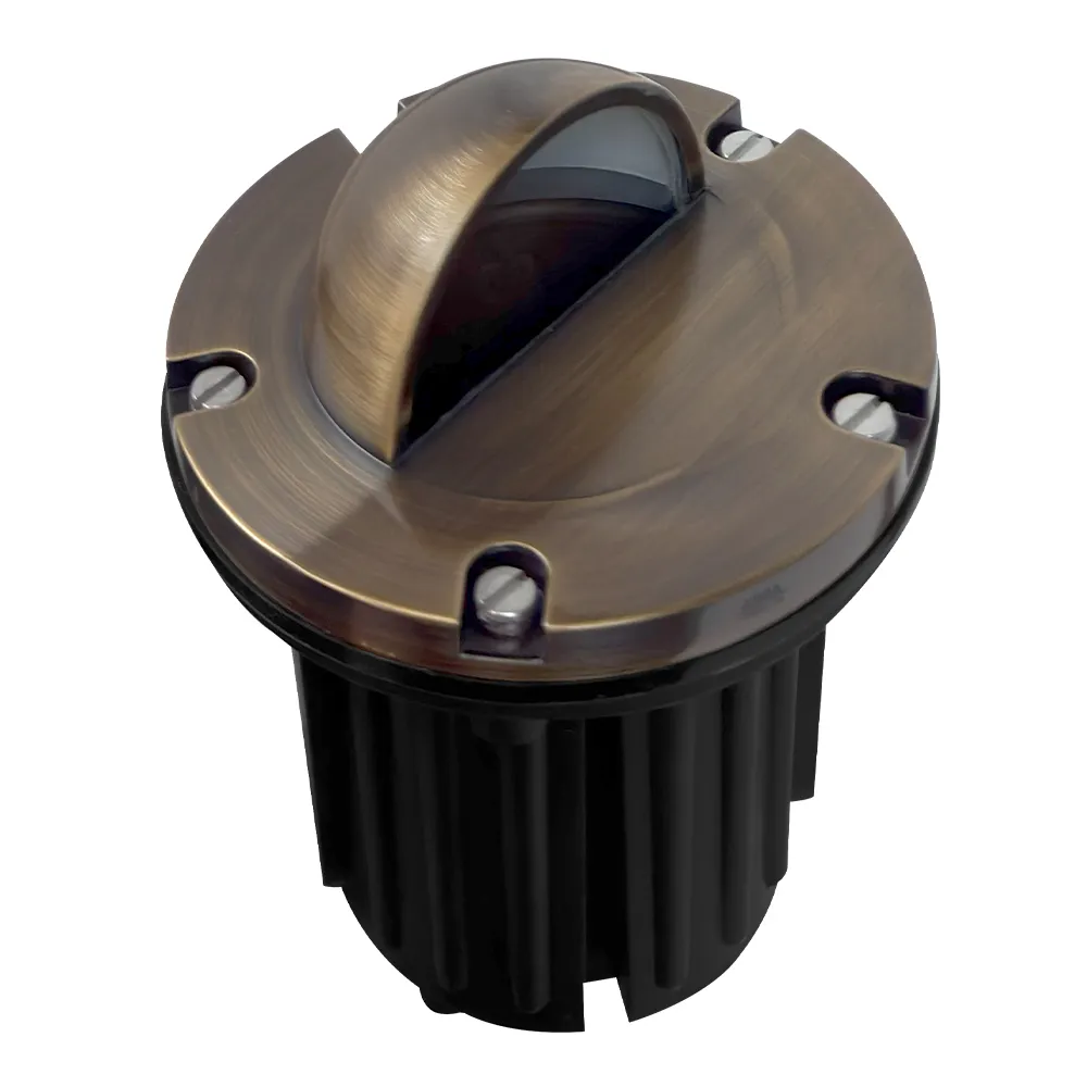 UNB02 Cast Brass 12V Low Voltage Half Moon Round LED In-ground Well Light IP65 Waterproof - Image 4